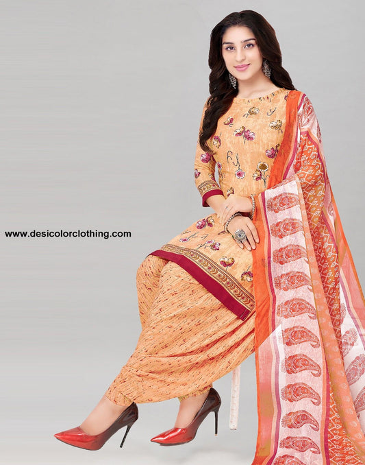 Printed Polyester Unstitched Salwar Suit Material