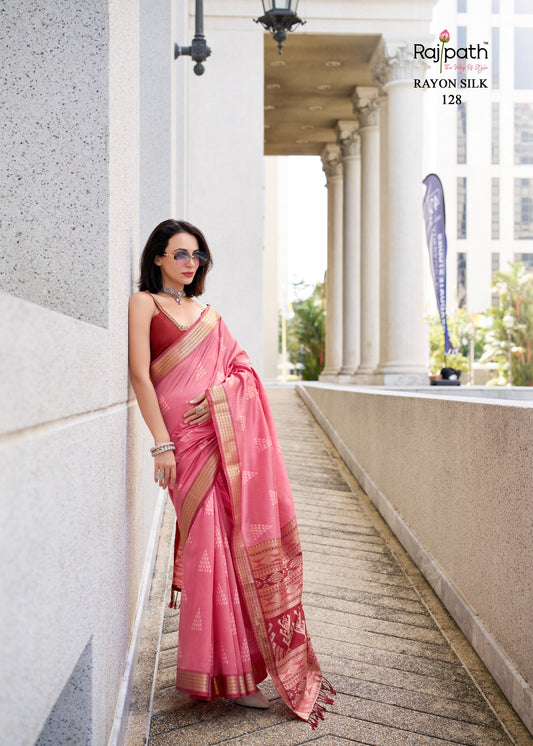 Product Image - RajYog Designer Ikkat Pattern Georgette Saree - Festive Wear & Wedding Outfits