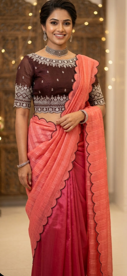 Product Image - Elegant Silk Saree with Intricate Embroidery - 2