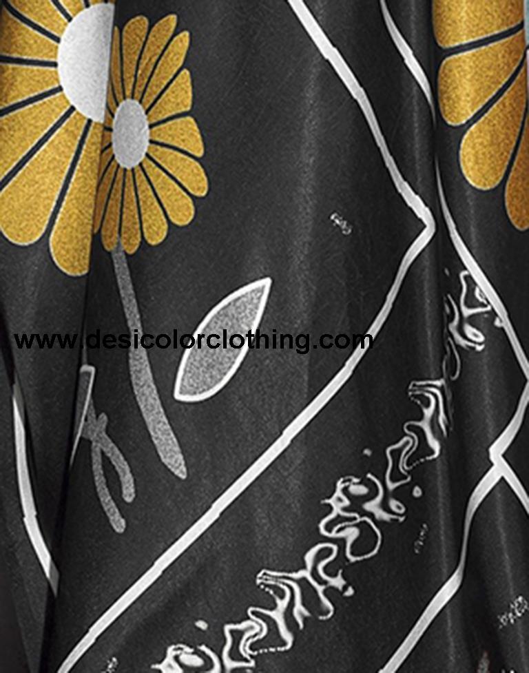 Black Silk Printed Sarees