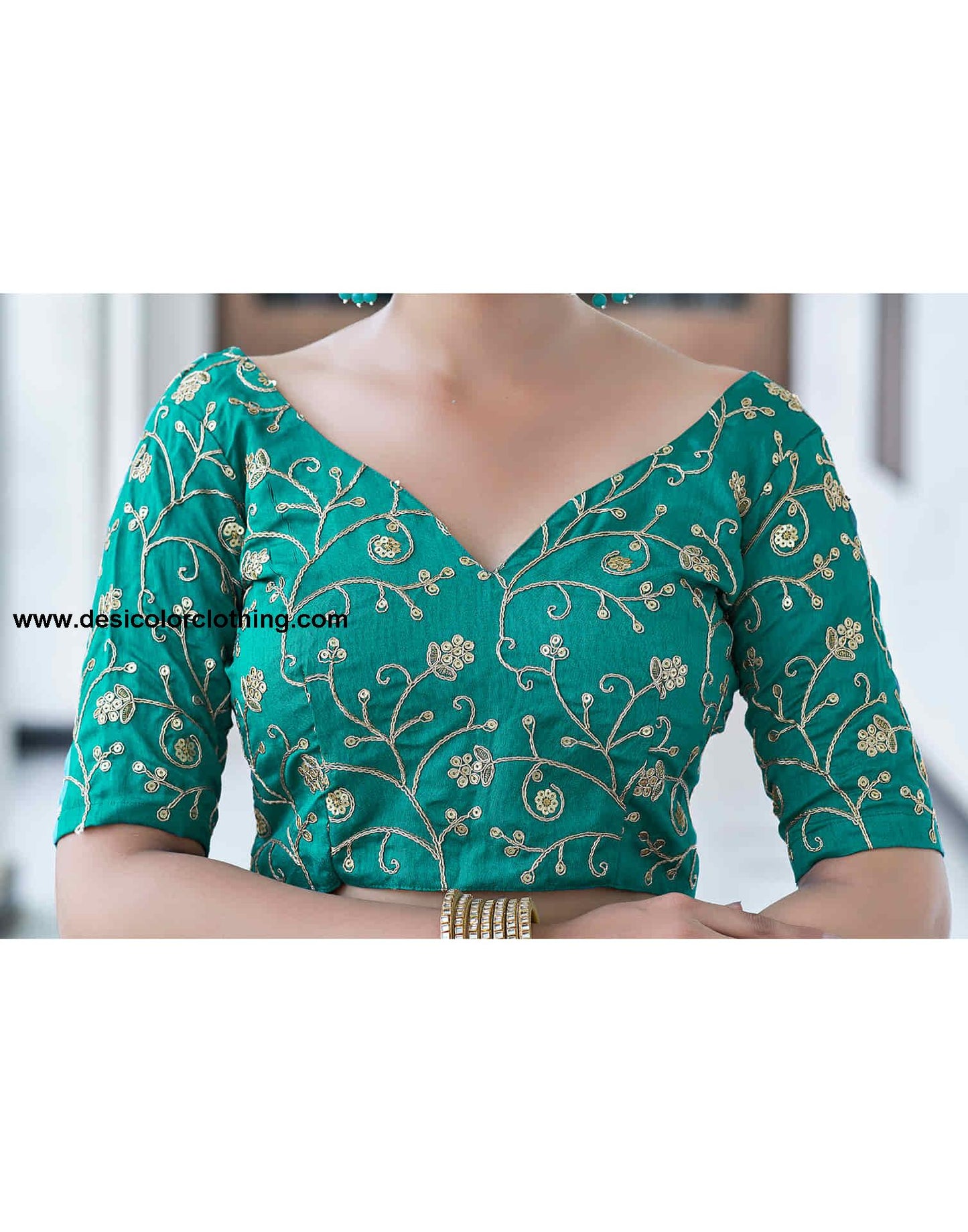 Dark Turquoise Georgette Bandhani Saree