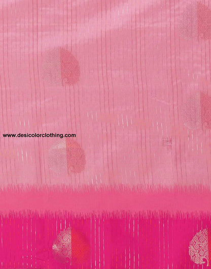 Pink Banarasi Silk Woven Saree