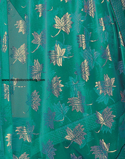 Rama Green Plain Lycra Saree