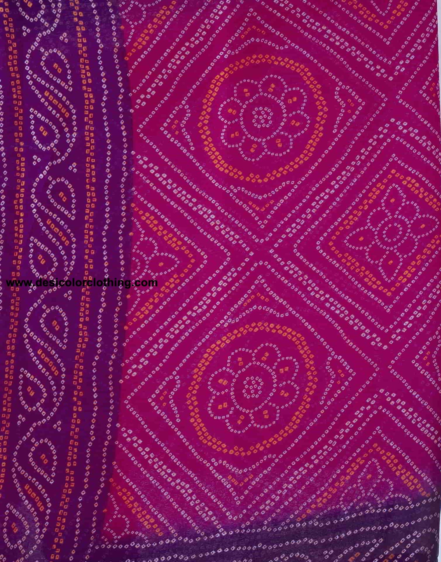 Purple Bandhani Chiffon Saree