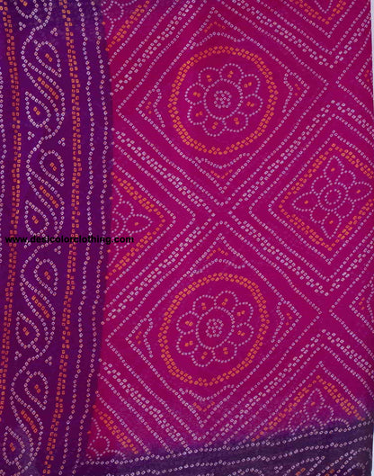 Purple Bandhani Chiffon Saree