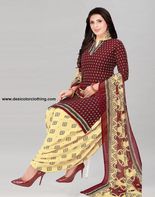Printed Polyester Unstitched Salwar Suit Material