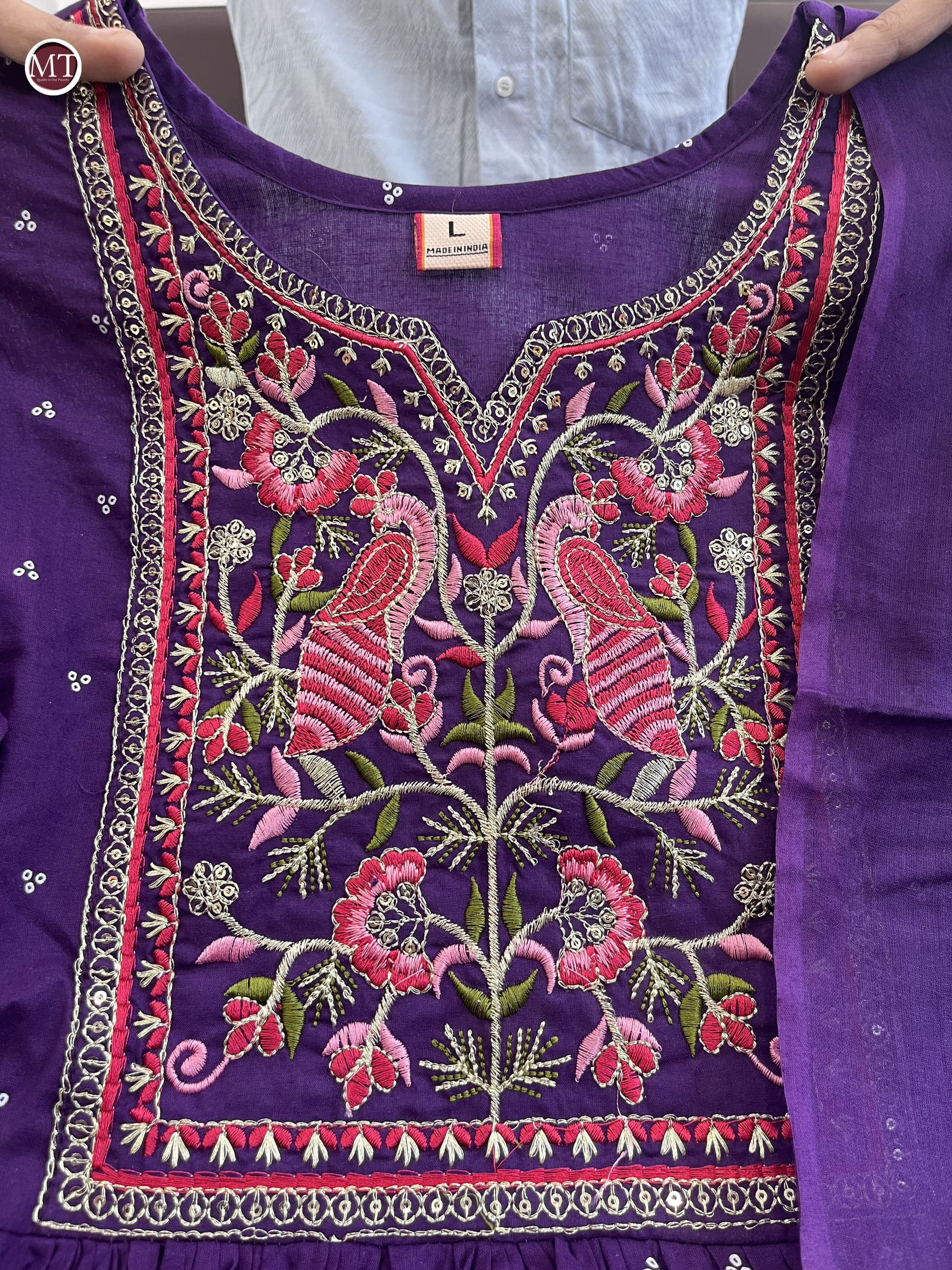 Product Image - Pure Cotton Hand Embroidery Work Suit Set