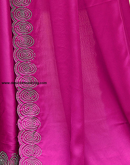 Pink Plain Silk Saree