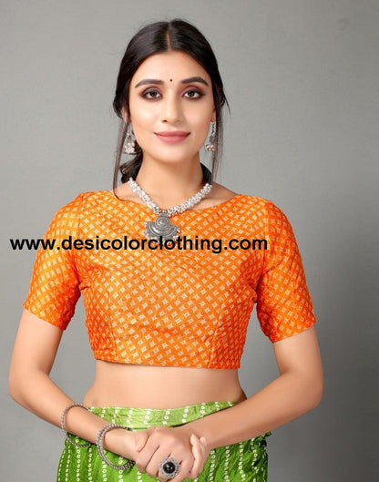 Parrot Green Bandhani Silk Saree | SLV2362S562