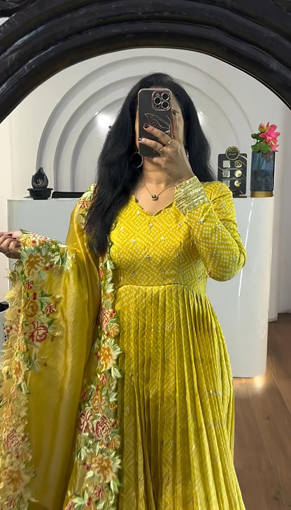 Product Image - Exclusive Designer Embroidered Gown With Dupatta