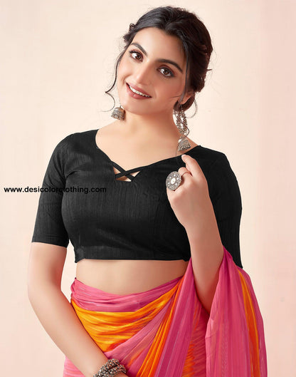 Turmeric Georgette Printed Ready to Wear Saree