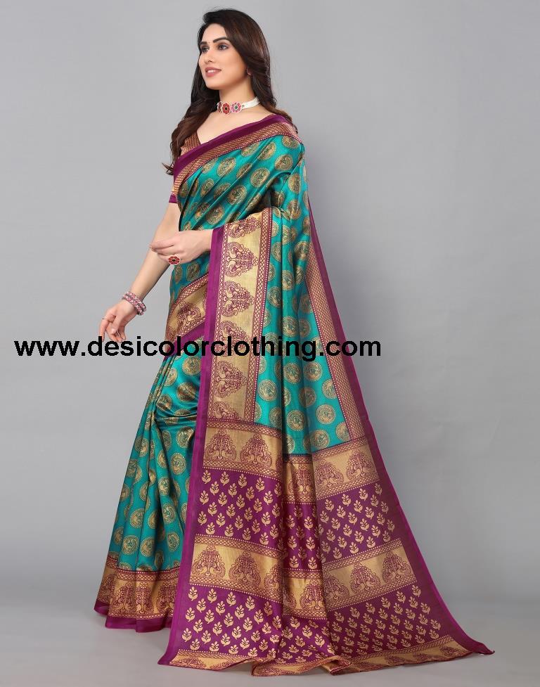 Rama Green Banarasi Silk Saree