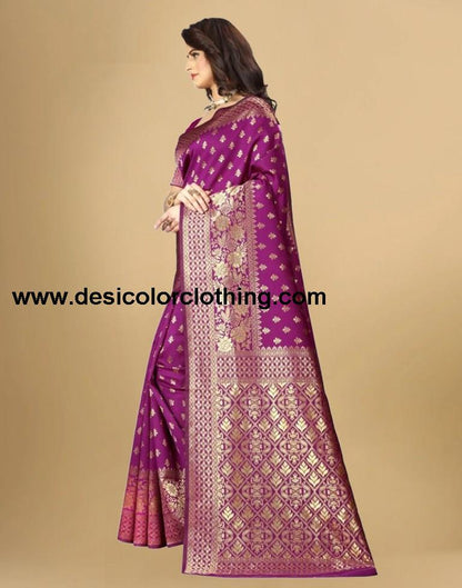 Purple Banarasi Silk Saree
