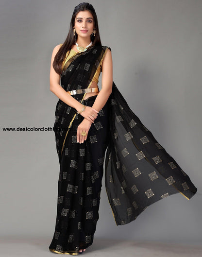 Black Chiffon Saree