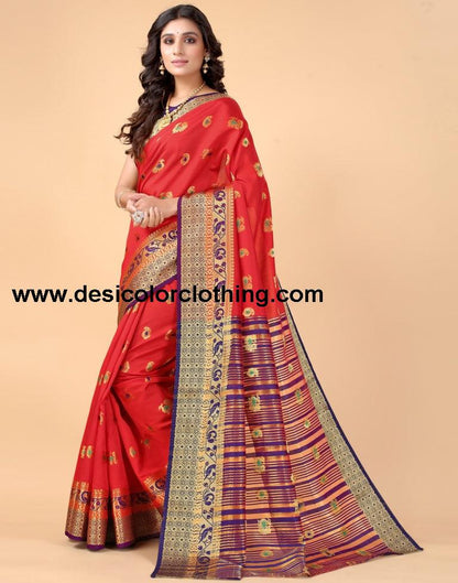 Red Silk Saree | SLV2370S132