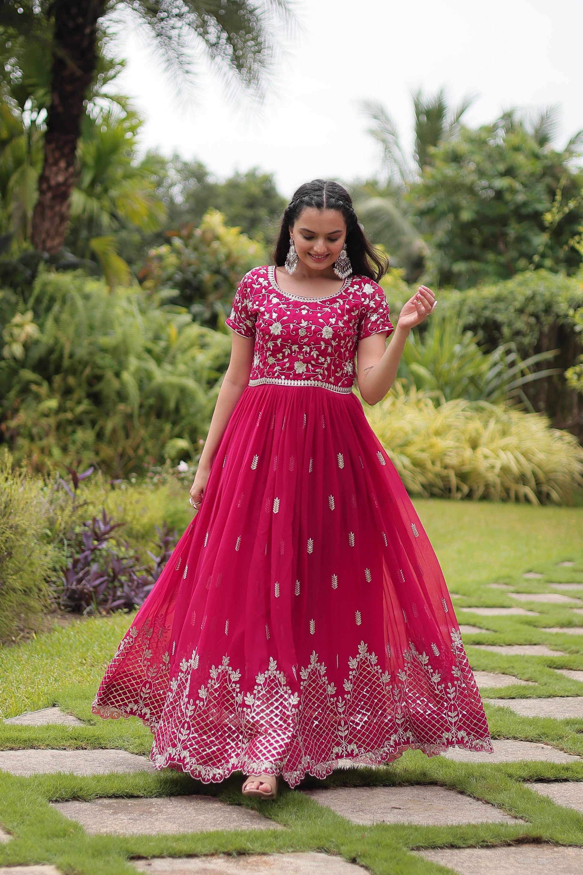 Product Image - Elegant Designer Gown - Zari & Sequins Embroidery
