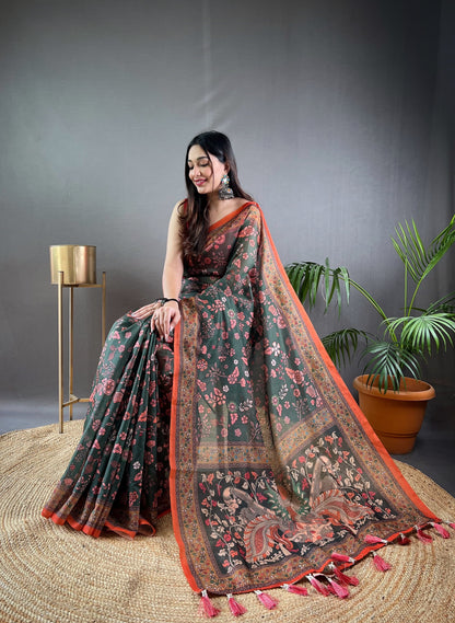 Product Image - Designer Malai Cotton Kalamkari Saree – Perfect Ethnic Wear