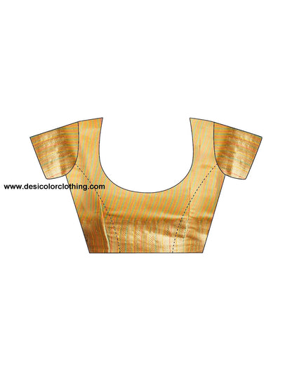 Yellow Woven Silk Saree