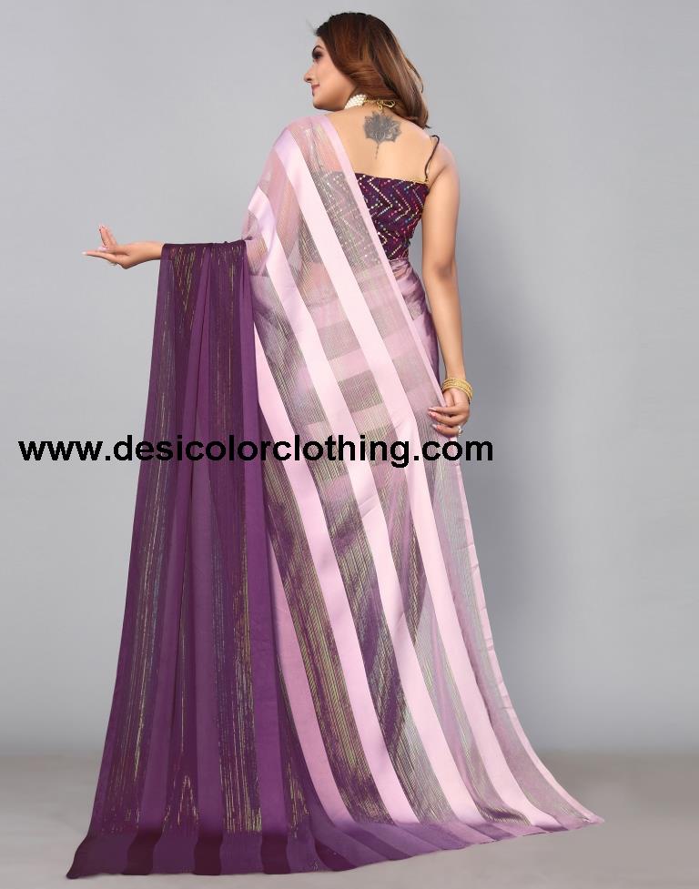 Purple Georgette Saree