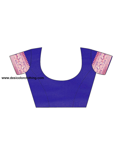 Royal Blue Jacquard Silk Saree