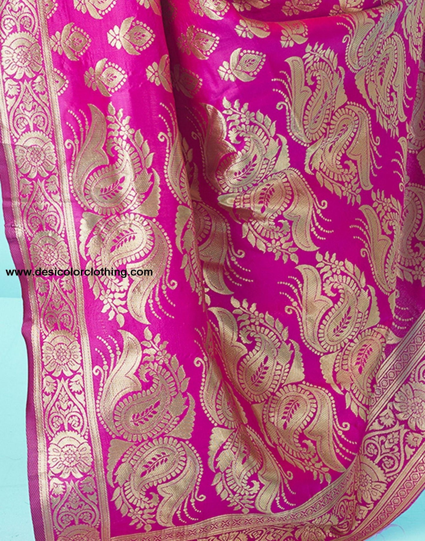 Rani Pink Jacquard Silk Saree