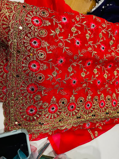 Product Image - Designer heavy work sarees fully trending for wedding or party we - 3