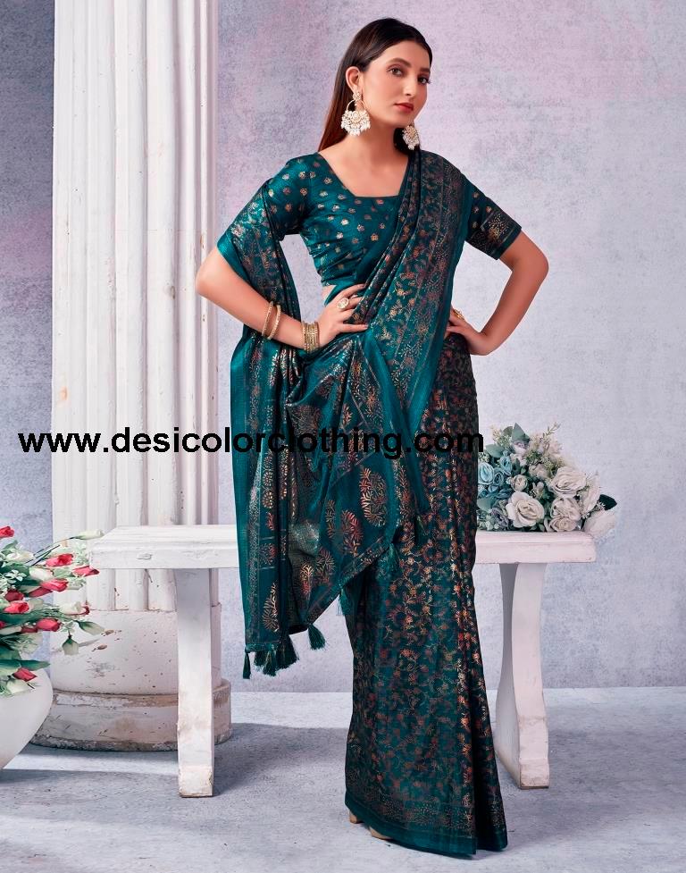 Rama Silk Printed Saree
