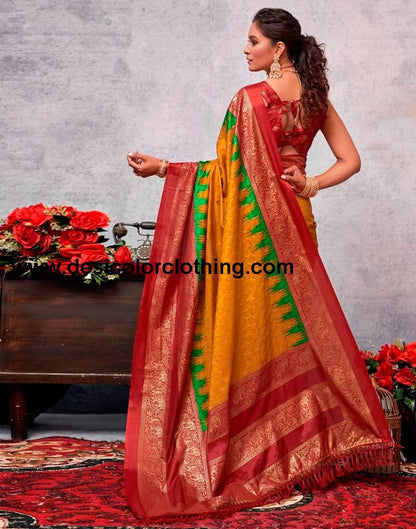 Red Silk Printed Saree