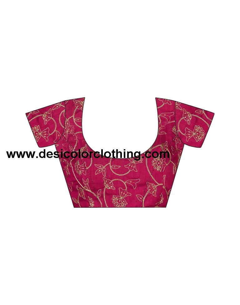 Rani Pink Printed Georgette Saree