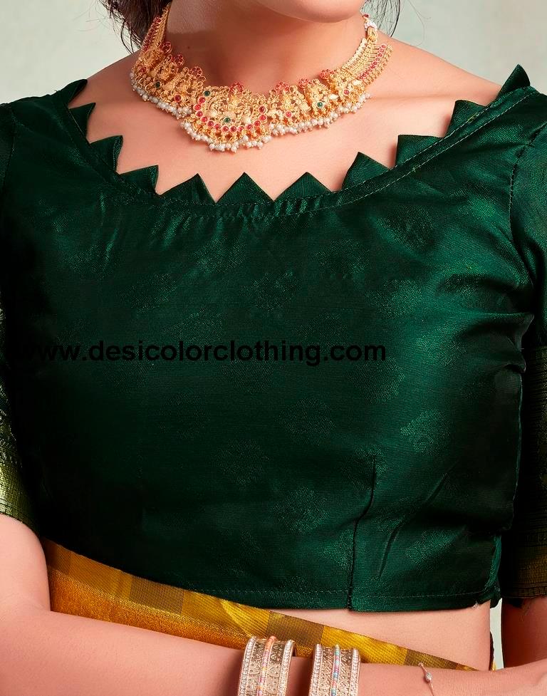 Yellow Silk Woven Saree