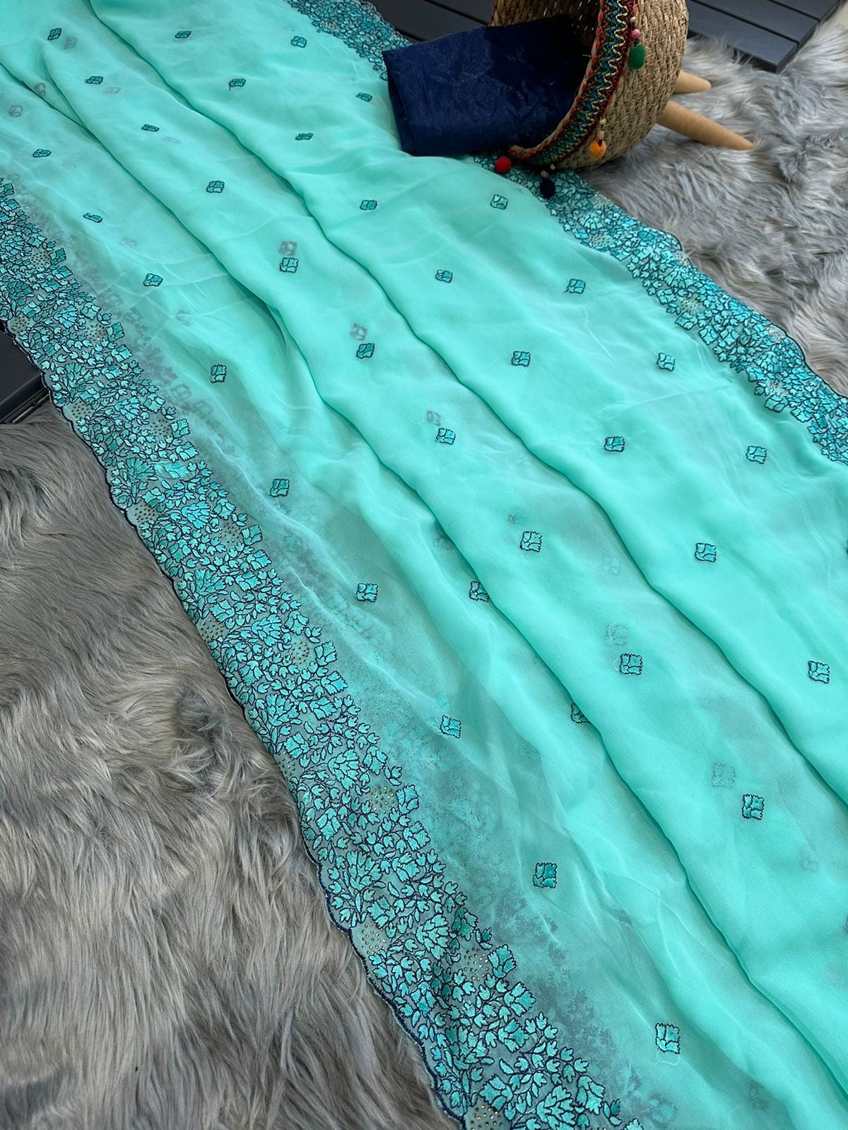 Pure Georgett silk saree