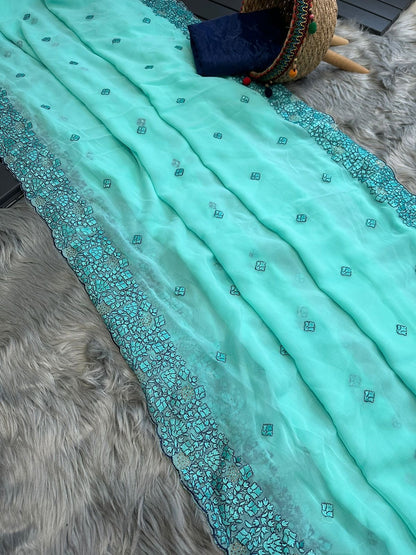 Pure Georgett silk saree