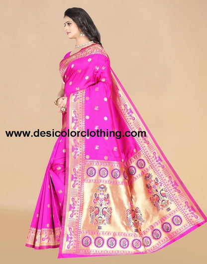 Pink Paithani Silk Saree