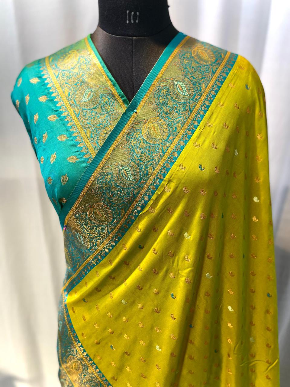 Product Image - Exquisite Pure Soft Paithani Silk Saree with Contrast Weaving Border