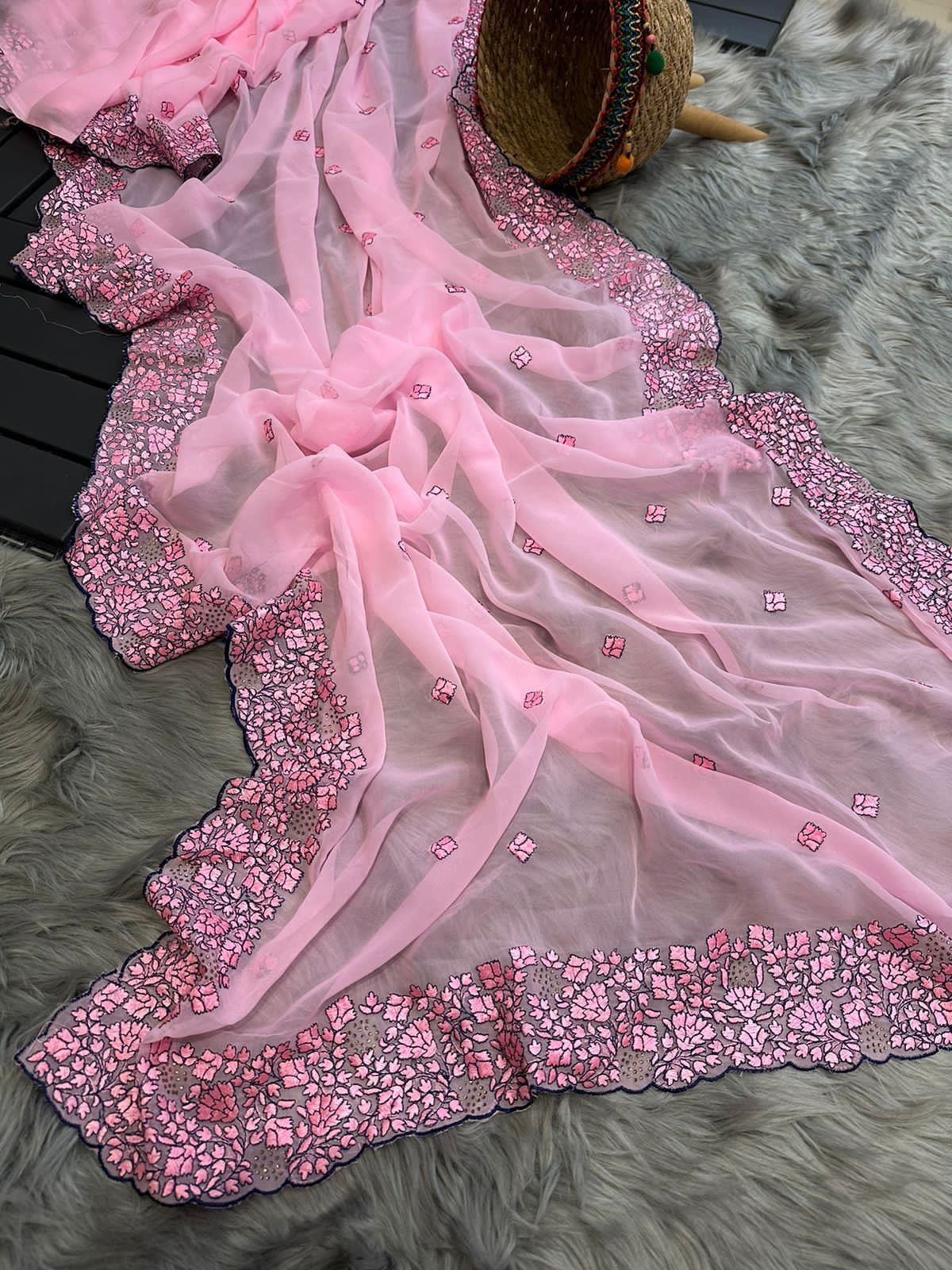 Pure Georgett silk saree