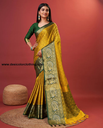 Rich Cotton Jacquard Silk Saree