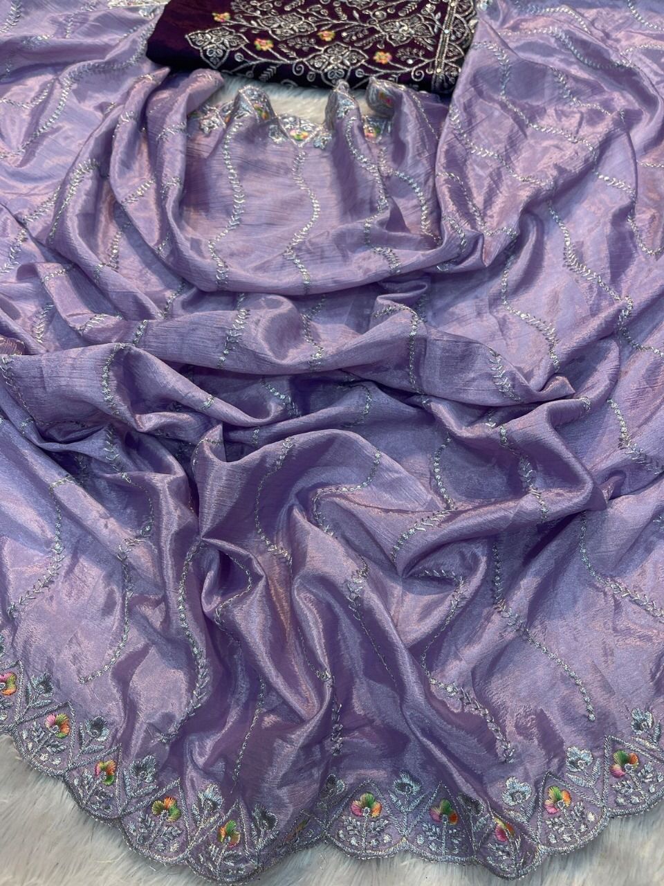 Product Image - Designer Georgette & Banarasi Silk Saree for Weddings & Festive Wear
