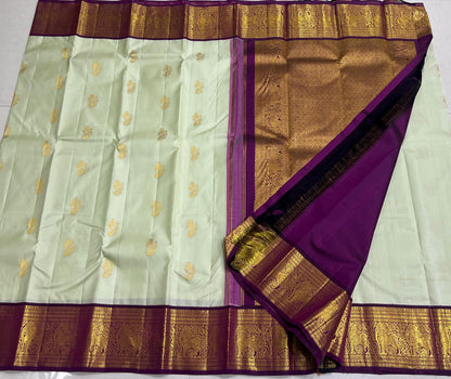 Product Image - Pure Kanchipuram Handloom Silk Saree with Double-Side Kuttu Border