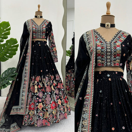 Product Image - QRC-286 Designer Lehenga Choli - Foux Georgette Sequnce Work