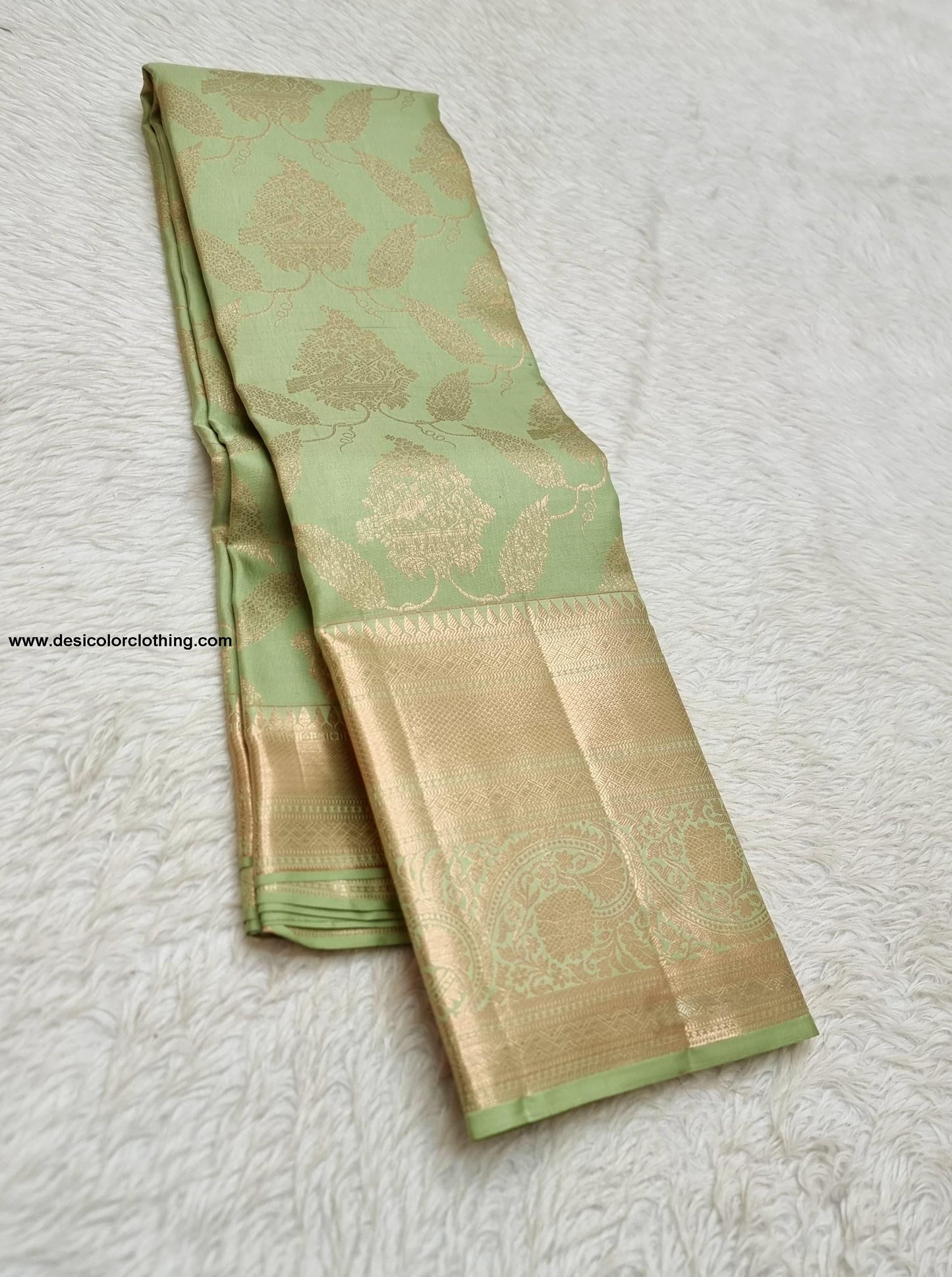 Kanchipuram 100% Pure Handwoven 2G Premium Quality Pastel Colours Unique Design Bridal Silk Sarees