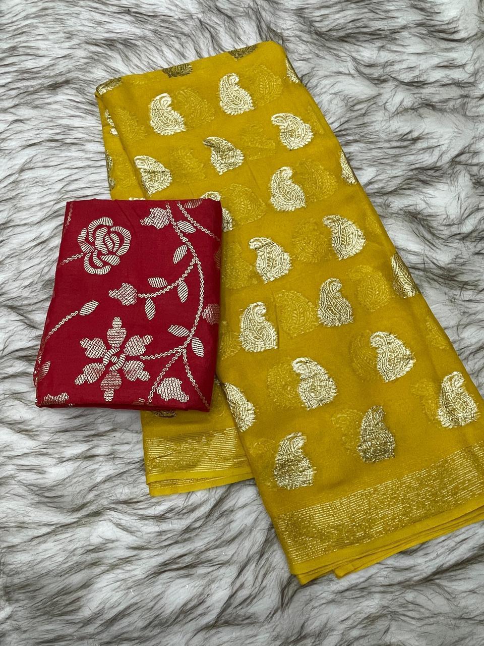 Product Image - Elegant Viscose Georgette Saree with Heavy Sequence Blouse - Festive Wear