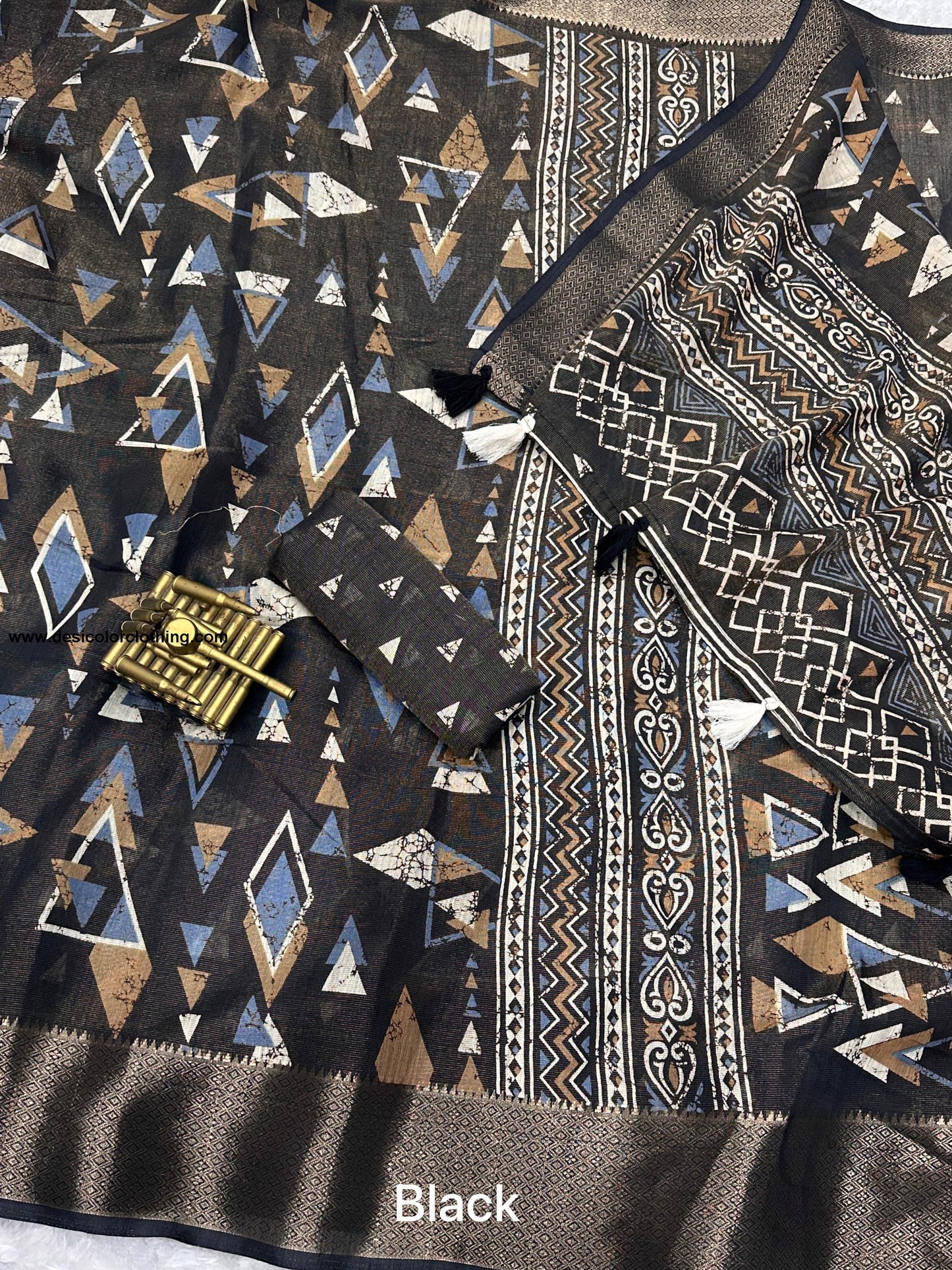 Fabric cotton zari jacquard with running blouse Saree