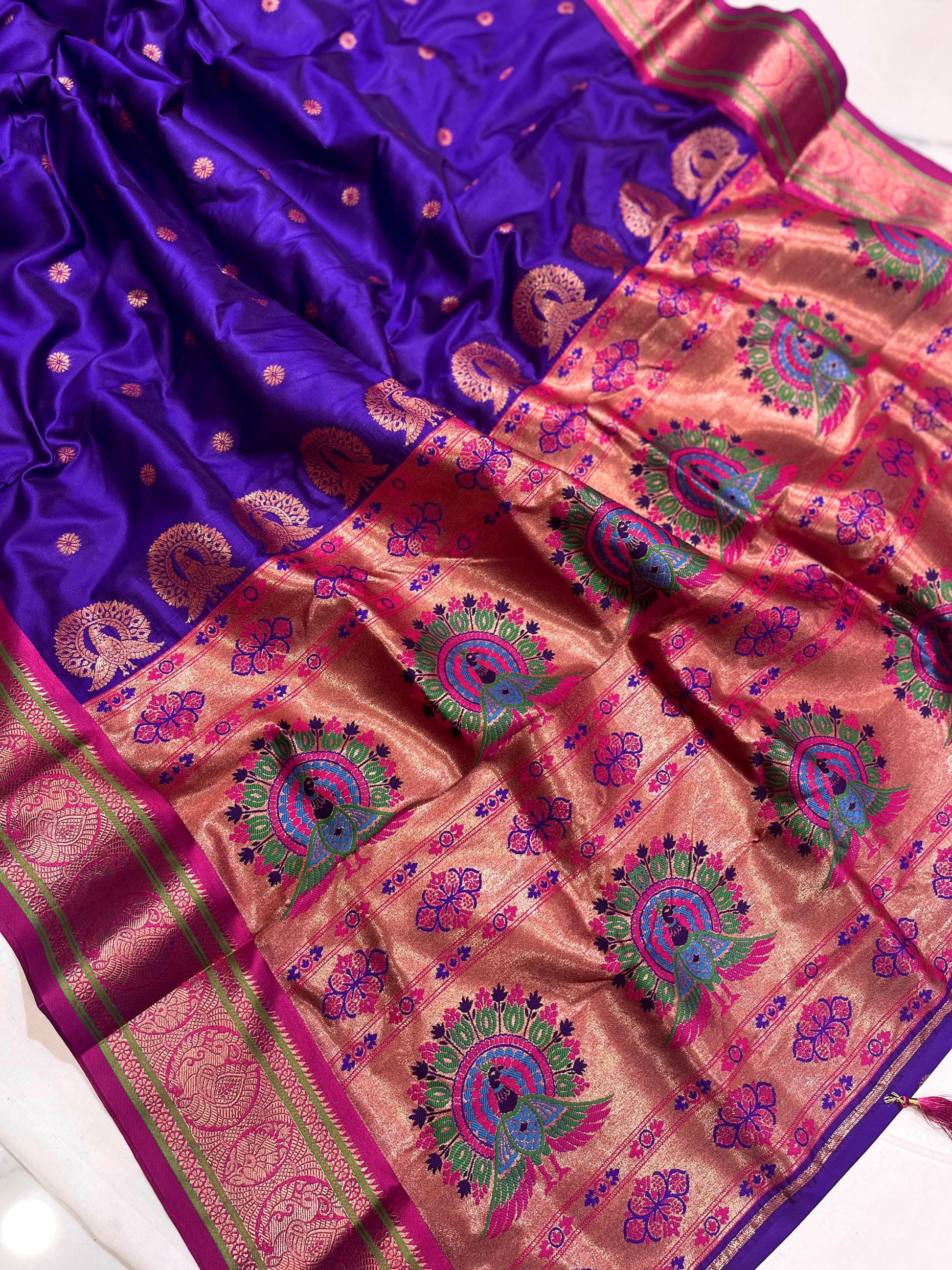Product Image - Exquisite Soft Silk Saree with Paithani Meenakari Weaves - Festive Wear