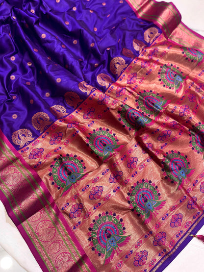 Product Image - Exquisite Soft Silk Saree with Paithani Meenakari Weaves - Festive Wear