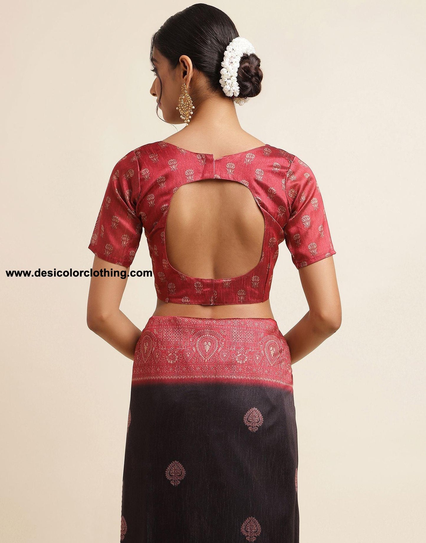Black Silk Printed Saree