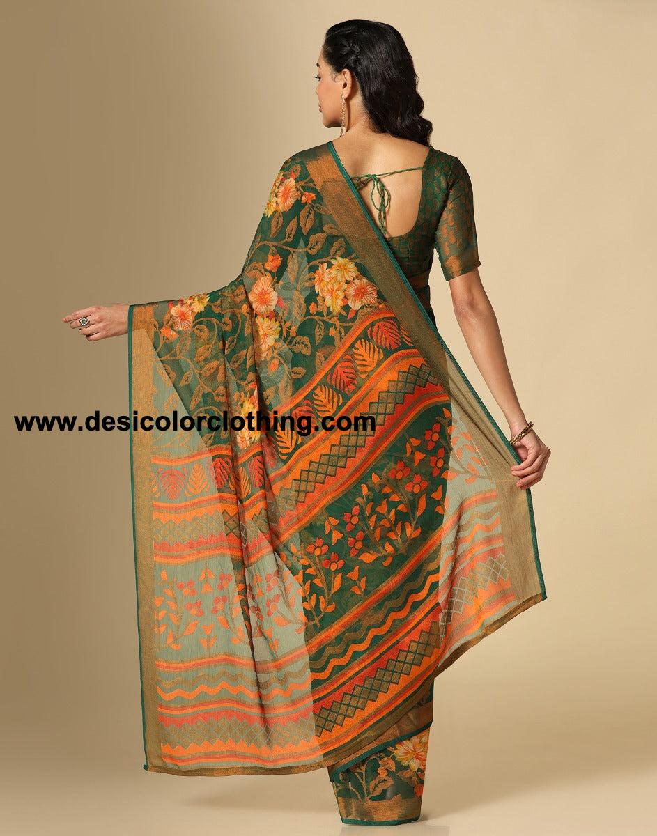 Green Brasso Saree