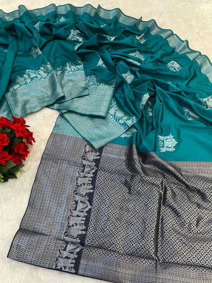 Product Image - Elegant Tissue Soft Silk Banarasi Saree - Ethnic Wear