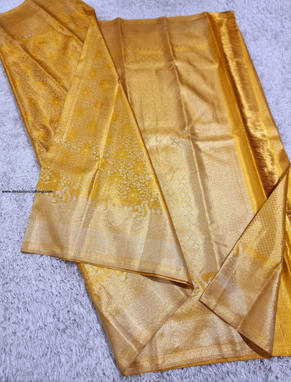 Kanchipuram 100% Pure Handwoven 1G Gold Tissue Bridal Silk Saree