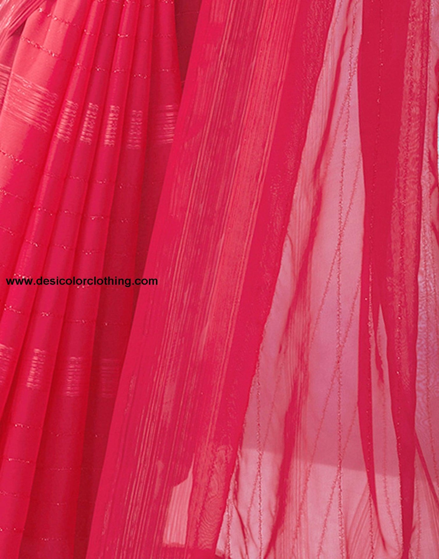 Pink Georgette Plain Saree