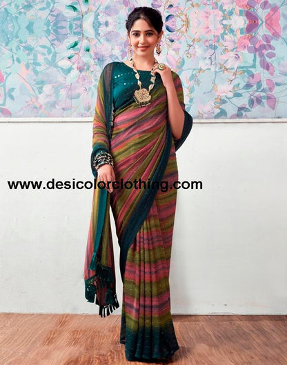 Rama Georgette Printed Sarees